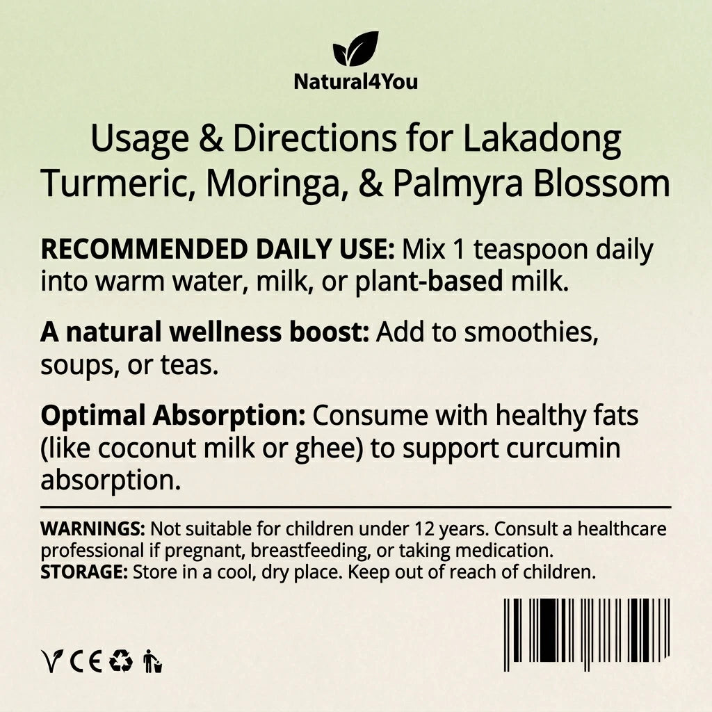 Organic Lakadong Turmeric Moringa Palmyra blossom.