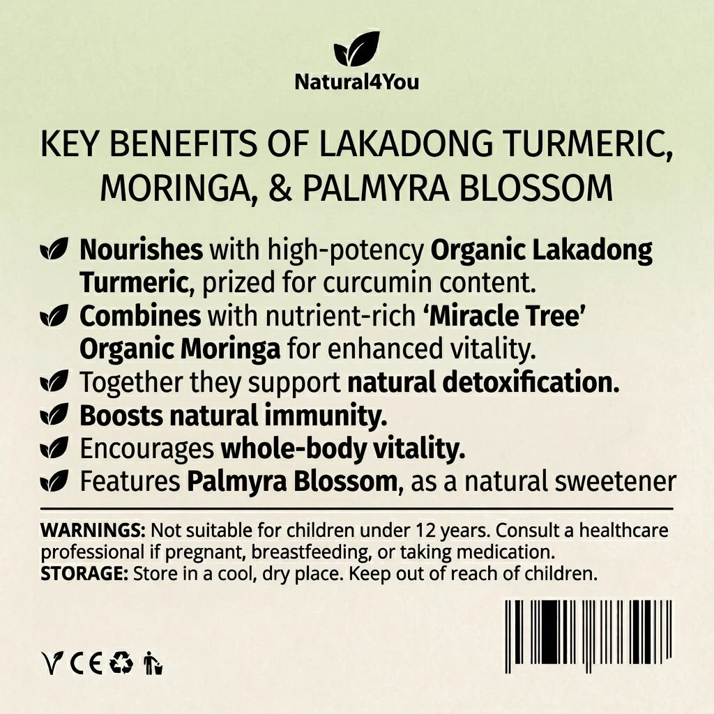 Organic Lakadong Turmeric Moringa Palmyra blossom.