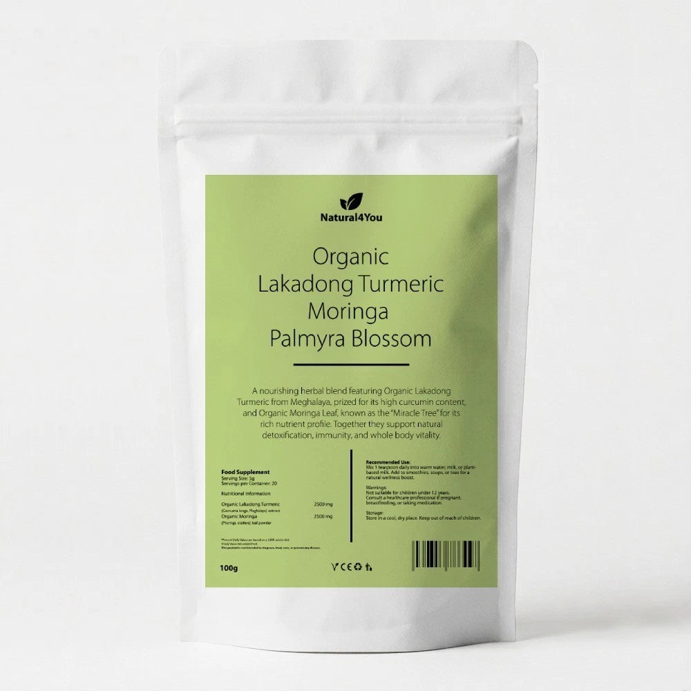 Organic Lakadong Turmeric Moringa Palmyra blossom.